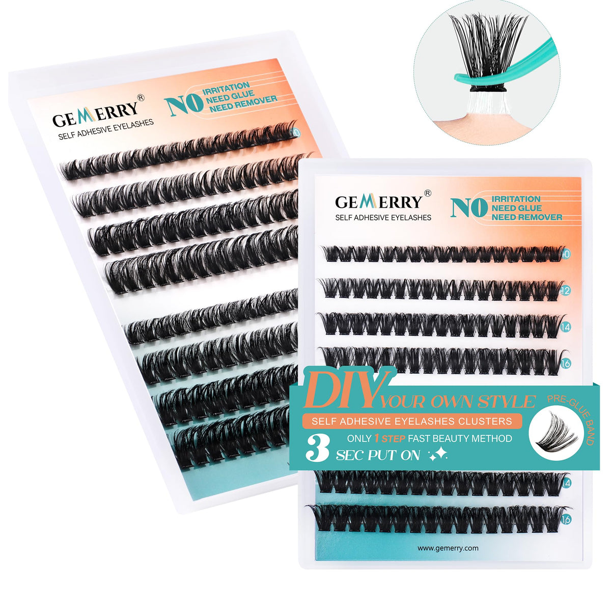 Self-Adhesive Press-On Lash Clusters — Beginner Kit (GEMERRY)