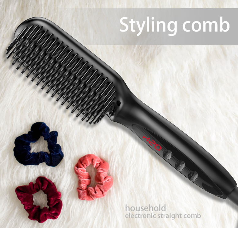 Men's Heated Beard Straightening Brush – Black