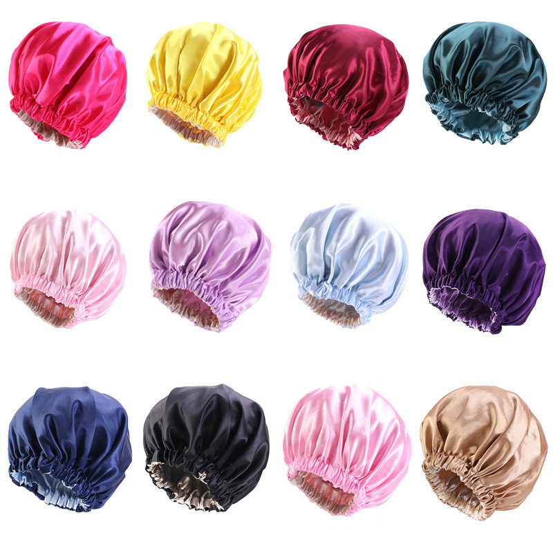The Happy Neighbor Adjustable Double-Layer Satin Bonnet