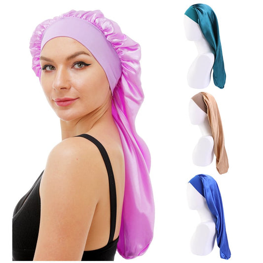 The Happy Neighbor Extra-Long Satin Bonnet for Locs & Braids